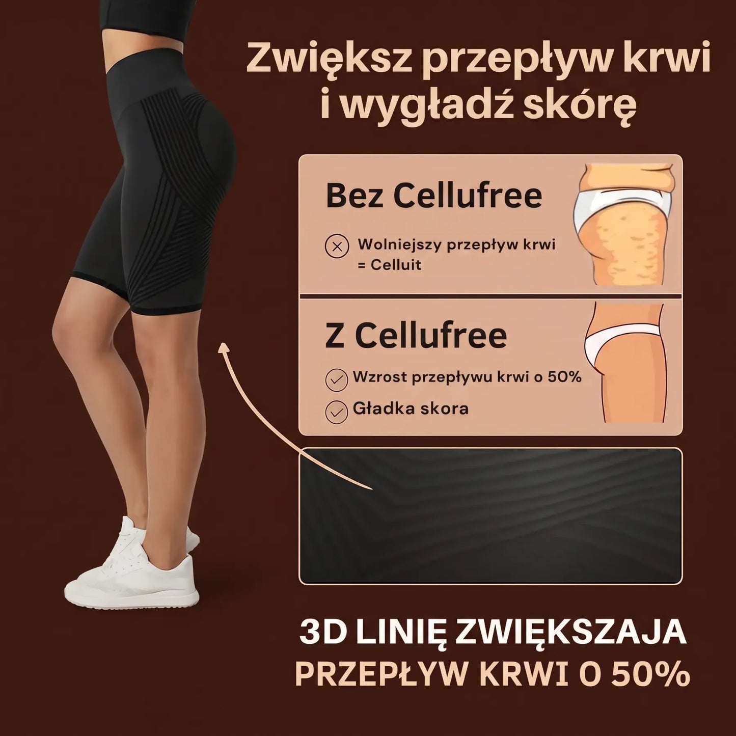 Cellufree - Krótkie antycellulitowe leginsy na lato