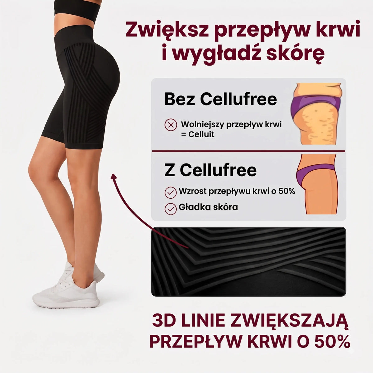 Cellufree - Krótkie antycellulitowe leginsy na lato